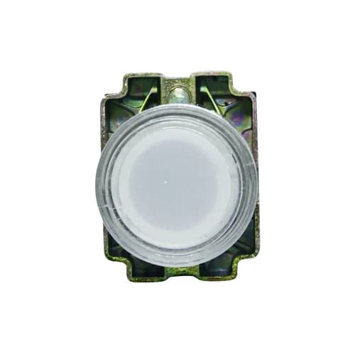 Botão de comando metálico iluminado 22mm branco 1NA HB2-BW3161