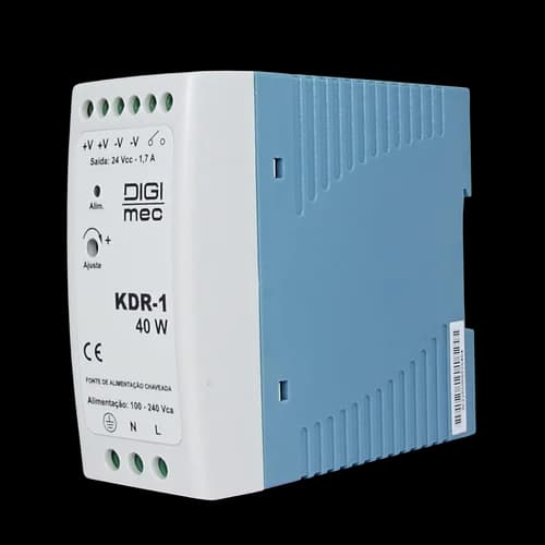 Fonte Chaveada 40W 1,7Amp. 100-240Vca Saída 24Vcc KDR-1 Digimec