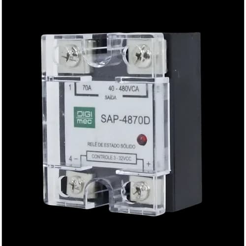 Rele de Estado Sólido Monofásico 70Amp. 480Vca 3-32Vcc SAP-4870D Digimec