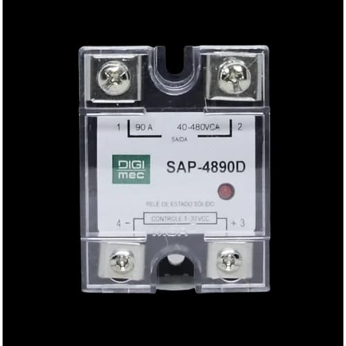 Rele de Estado Sólido Monofásico 90Amp. 480Vca 3-32Vcc SAP-4890D Digimec