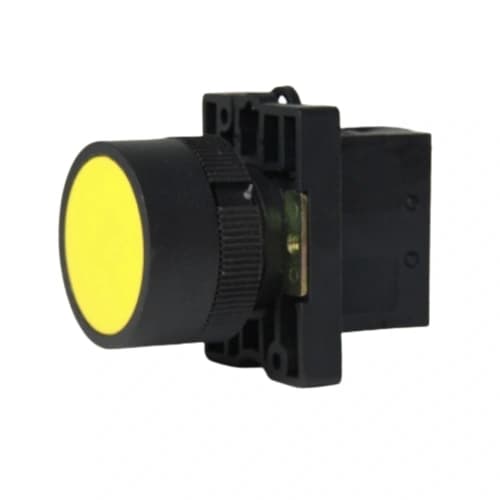 Botão de comando plástico 22mm amarelo 1NA HB2-EA51