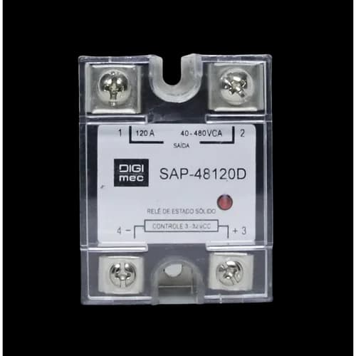 Rele de Estado Sólido Monofásico 120Amp. 480Vca 3-32Vcc SAP-48120D Digimec