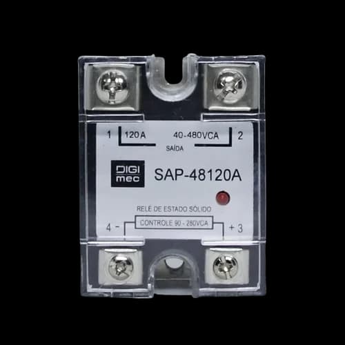 Rele de Estado Sólido Monofásico 120Amp. 480Vca 90-280VCA SAP-48120A Digimec