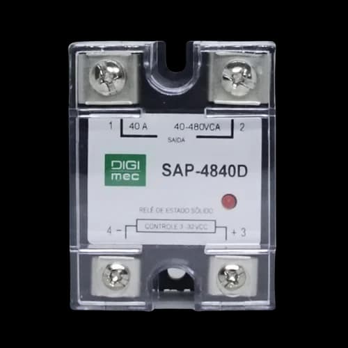 Rele de Estado Sólido Monofásico 40Amp. 480Vca 3-32Vcc SAP-4840D Digimec