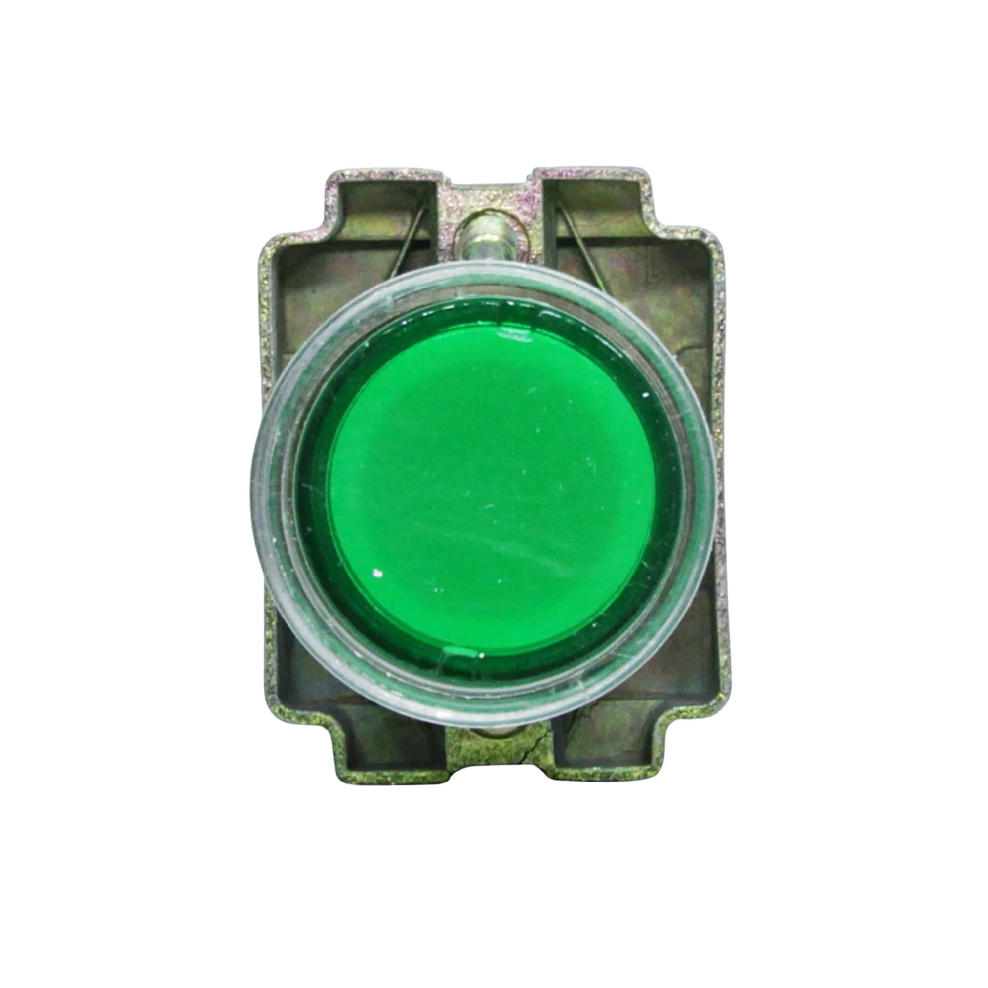 Botão de comando metálico iluminado 22mm verde 1NA HB2-BW3361