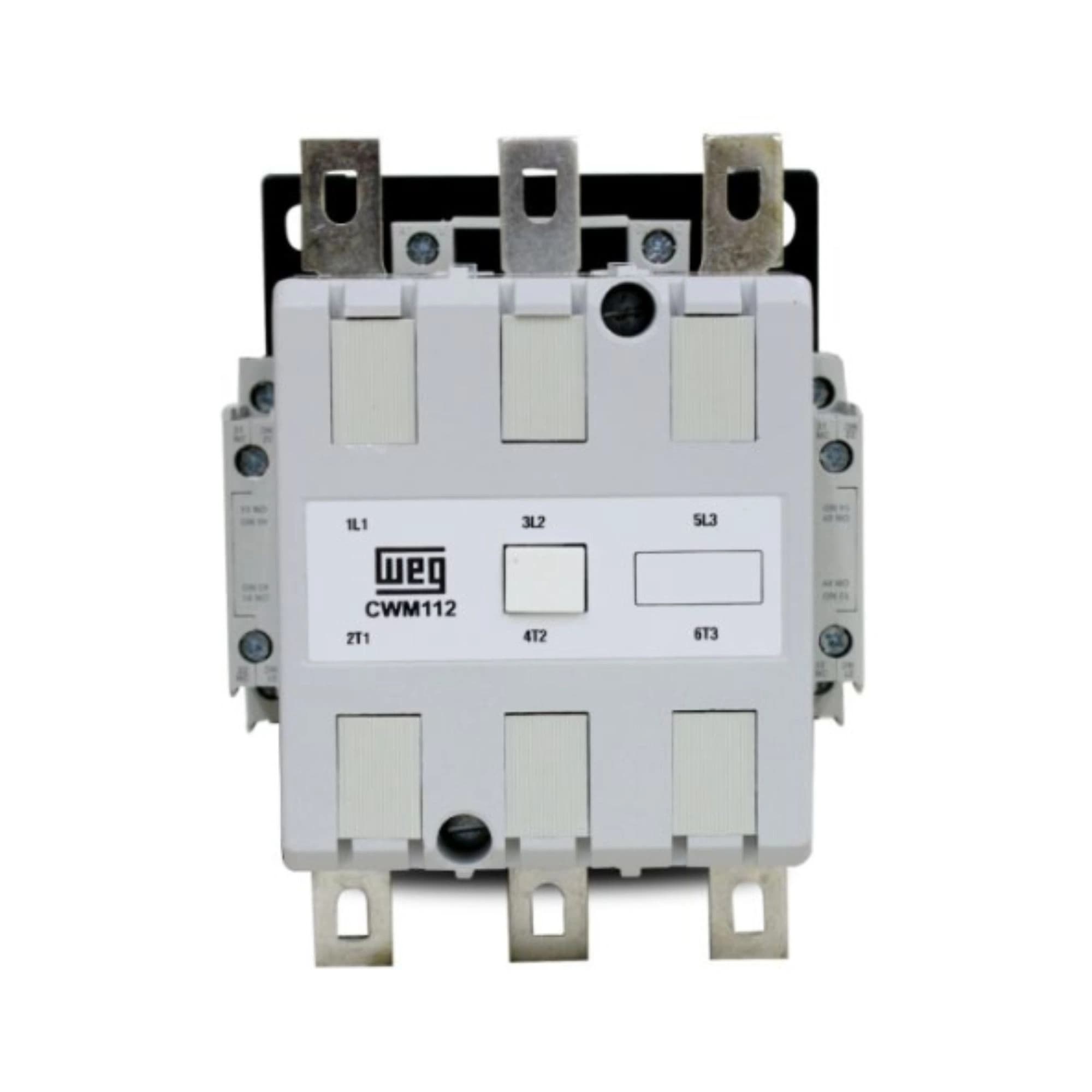 Contator Tripolar 112AMP contato auxiliar 2NA+2NF CWM112.22 220V WEG