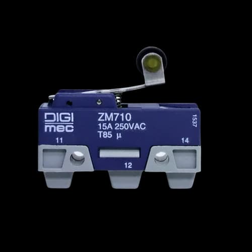 Micro Interruptor Alavanca Curta com Rolete e Operação Invertida ZM710 Digimec