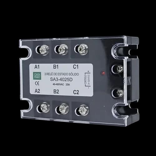 Rele de Estado Sólido Trifásico 25Amp. 480Vca 3-32Vcc SA3-4025D Digimec