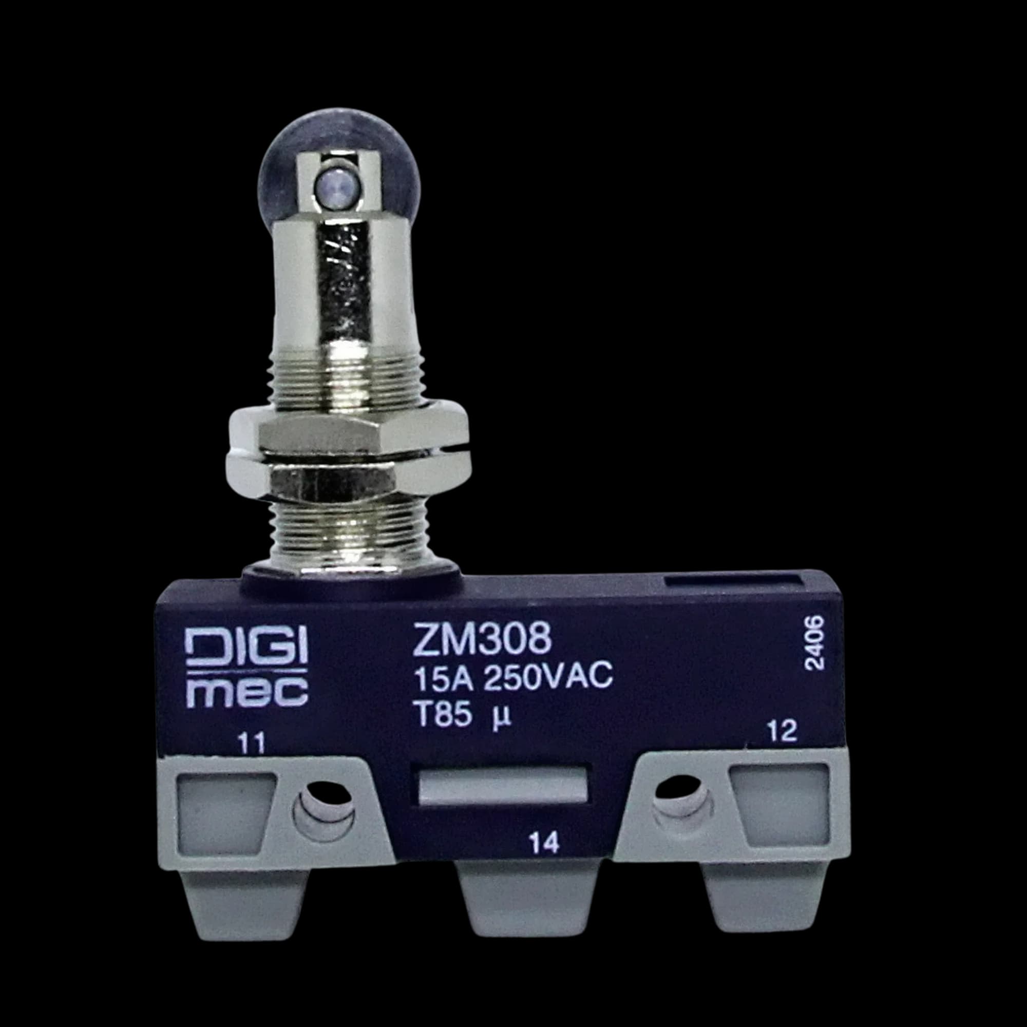 Micro Interruptor Botão com Rolete para Painel ZM308 Digimec