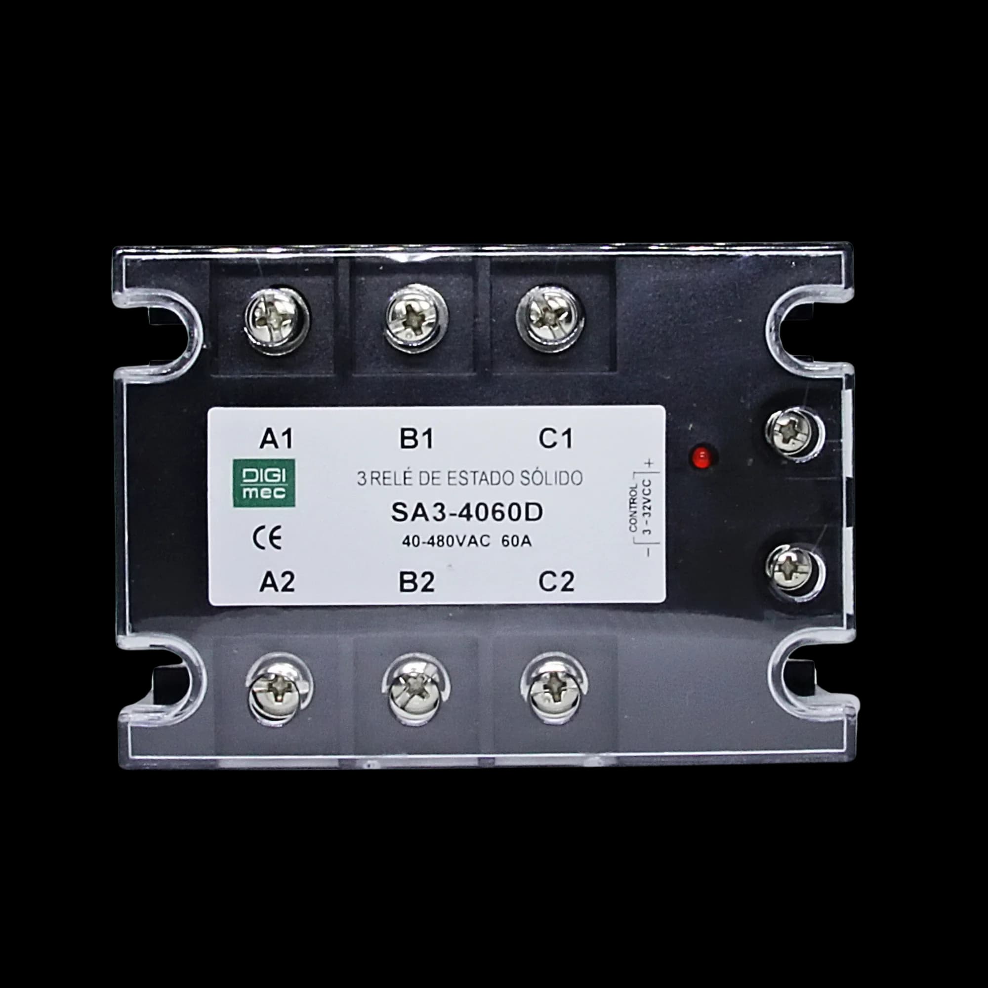 Rele de Estado Sólido Trifásico 60Amp. 480Vca 3-32Vcc SA3-4060D Digimec