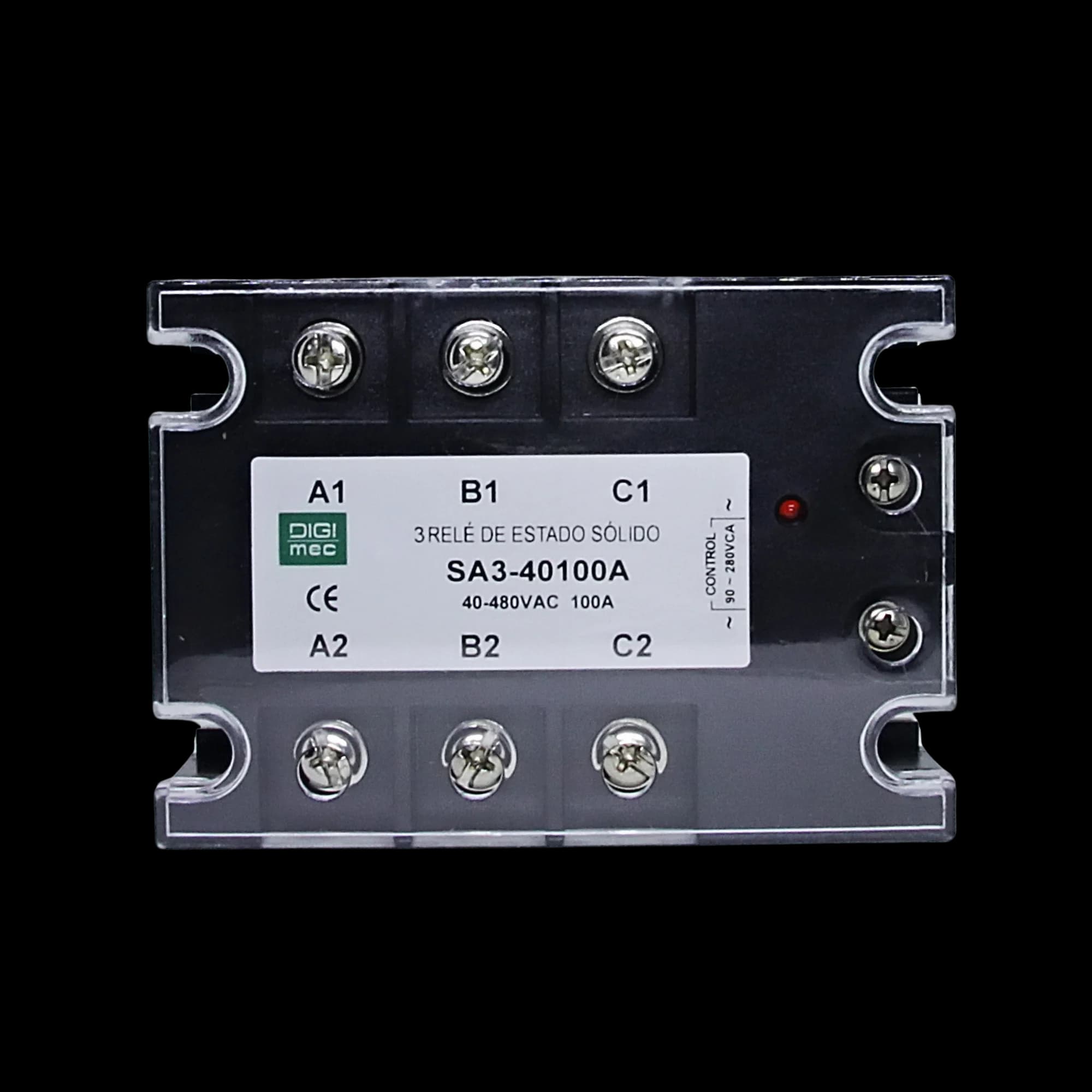 Rele de Estado Sólido Trifásico 100Amp. 480Vca 90-280Vca SA3-40100A Digimec