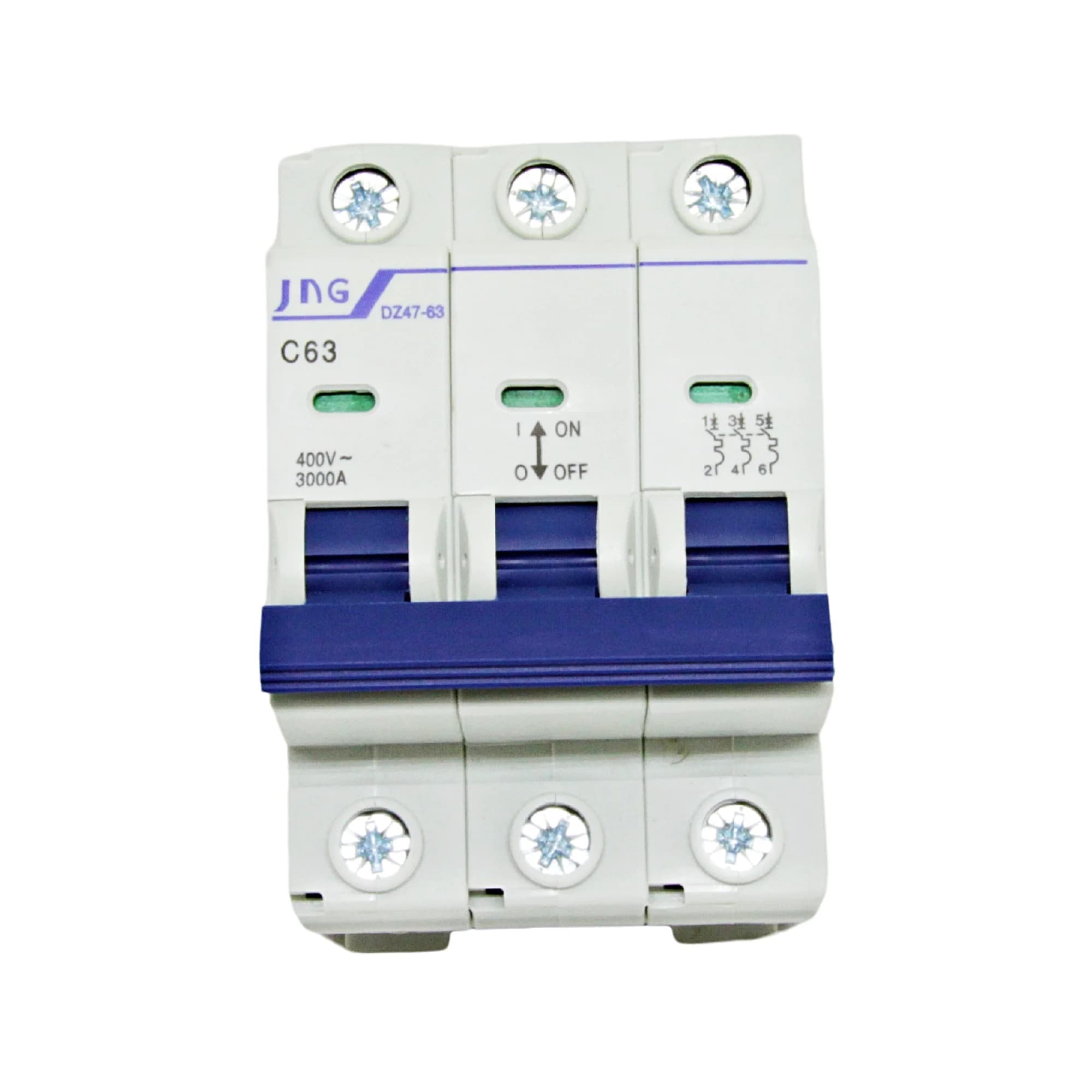 Mini disjuntor tripolar 63Amp., curva C, 3Ka., DZ4763 3P 63A