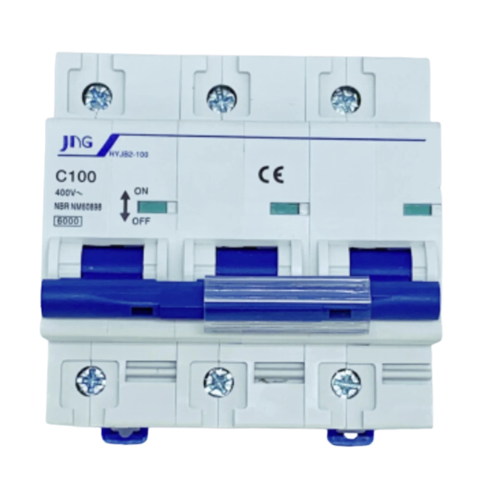 Mini disjuntor Tripolar 100Amp., curva C, 3Ka. HYJB2 3P 100A