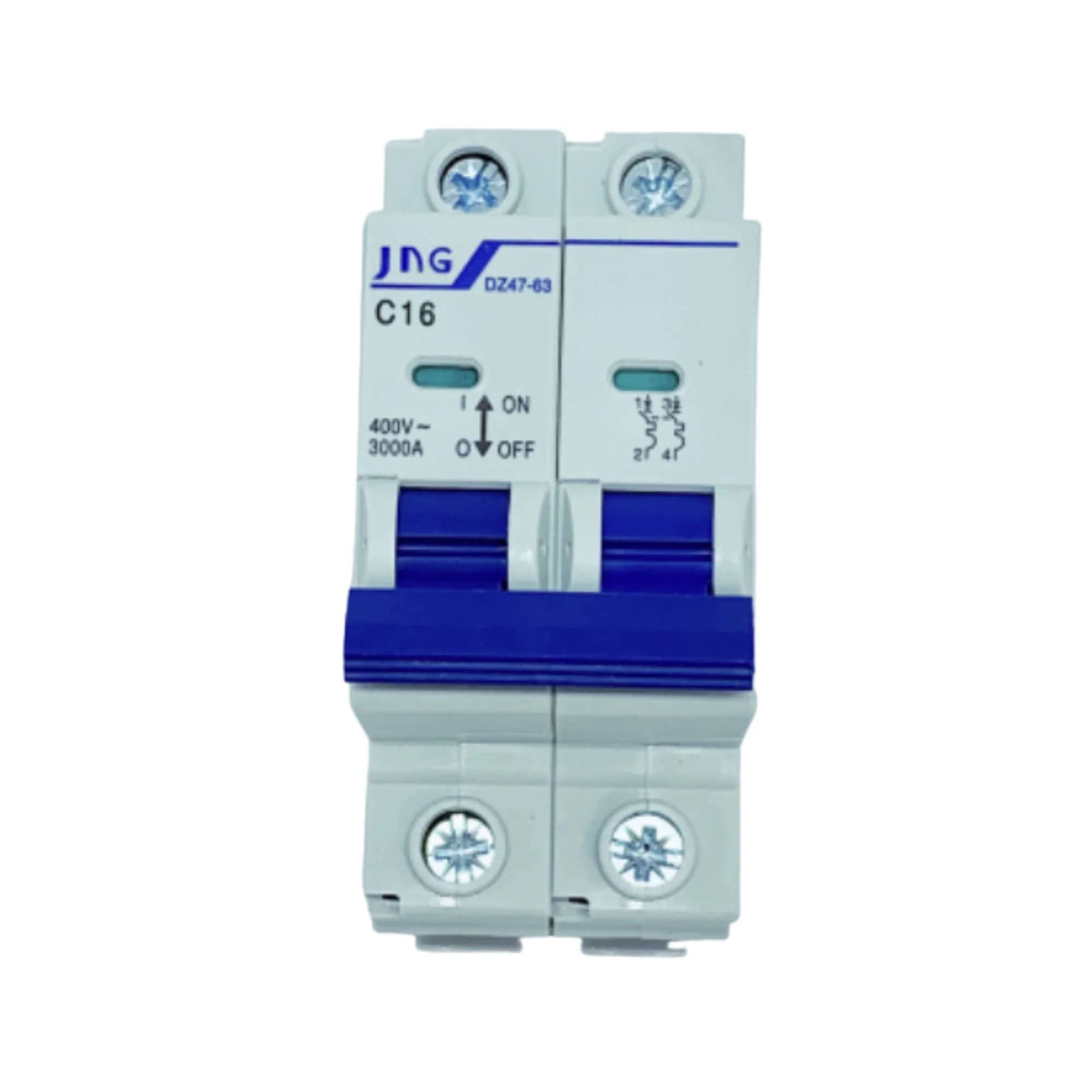 Mini disjuntor Bipolar 16Amp., curva C, 3Ka. DZ4763 2P 16A