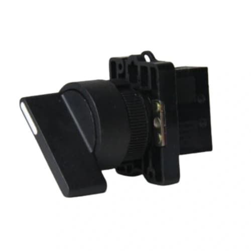 Comutador plástico manopla longa 22mm preto 2 posições com retorno esquerda 1NA HB2-EJ41