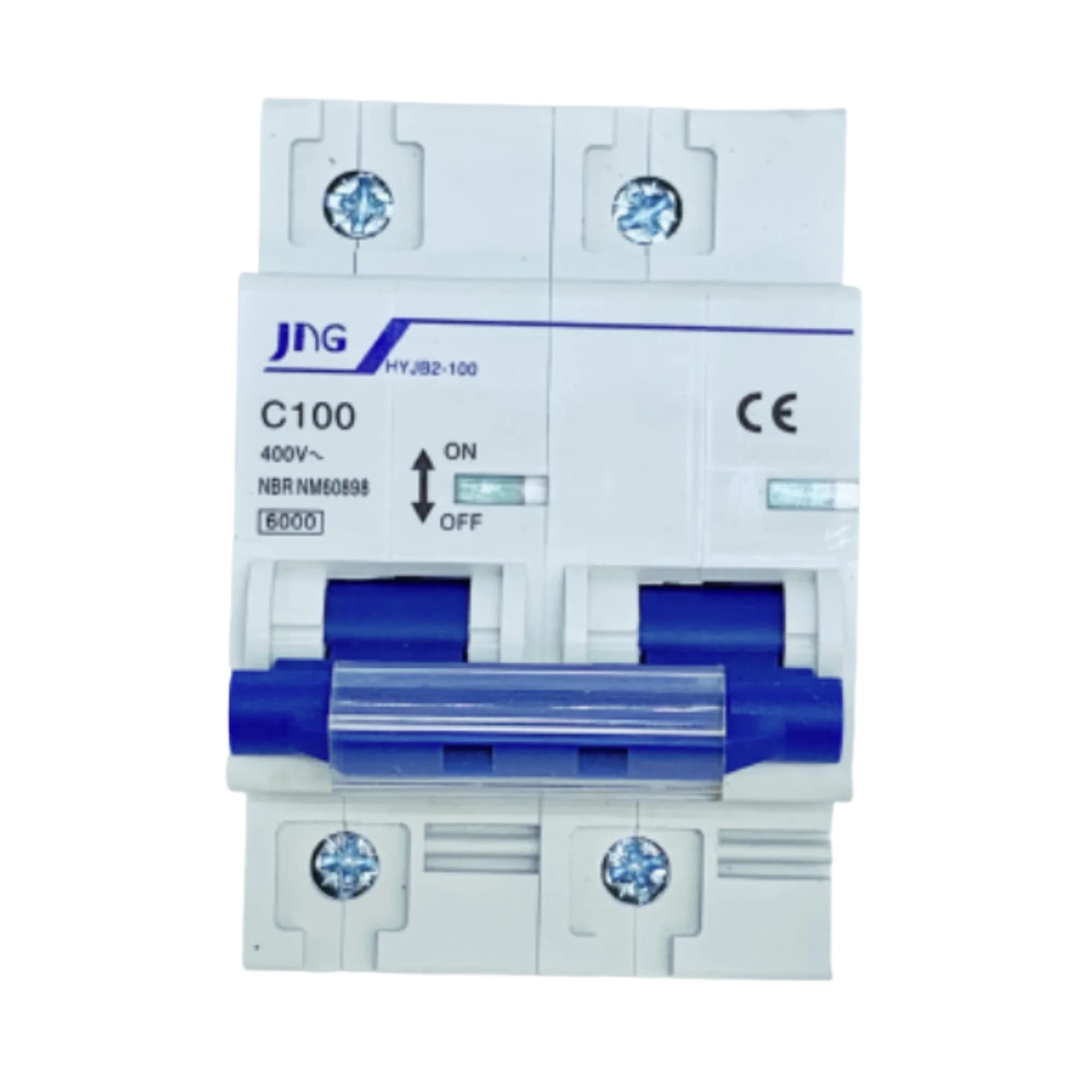 Mini disjuntor Bipolar 100Amp., curva C, 3Ka. HYJB2 2P 100A