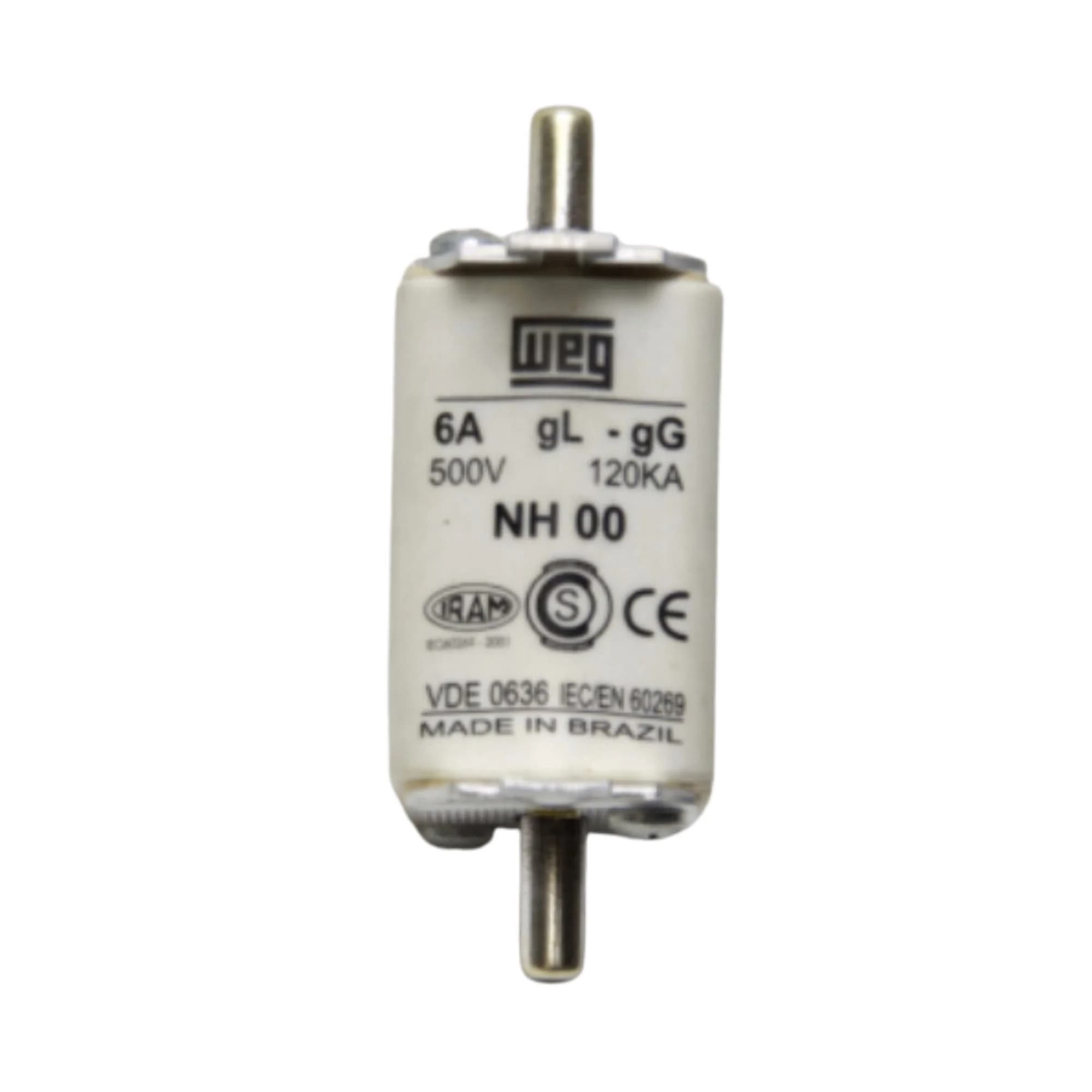 Fusível tipo NH, retardado, tamanho 00, FNH00-6 6AMP. WEG
