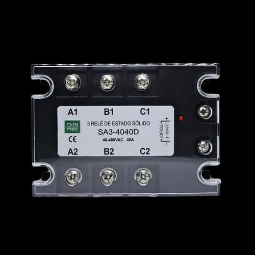 Rele de Estado Sólido Trifásico 40Amp. 480Vca 3-32Vcc SA3-4040D Digimec
