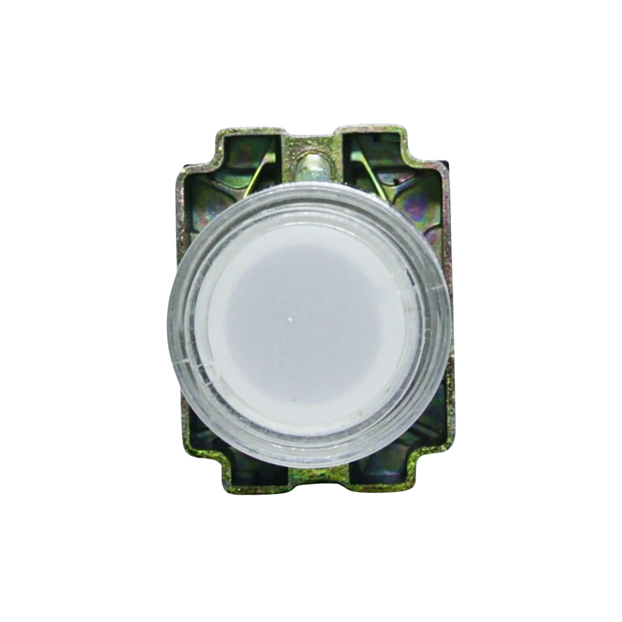 Botão de comando metálico iluminado 22mm branco 1NA HB2-BW3161