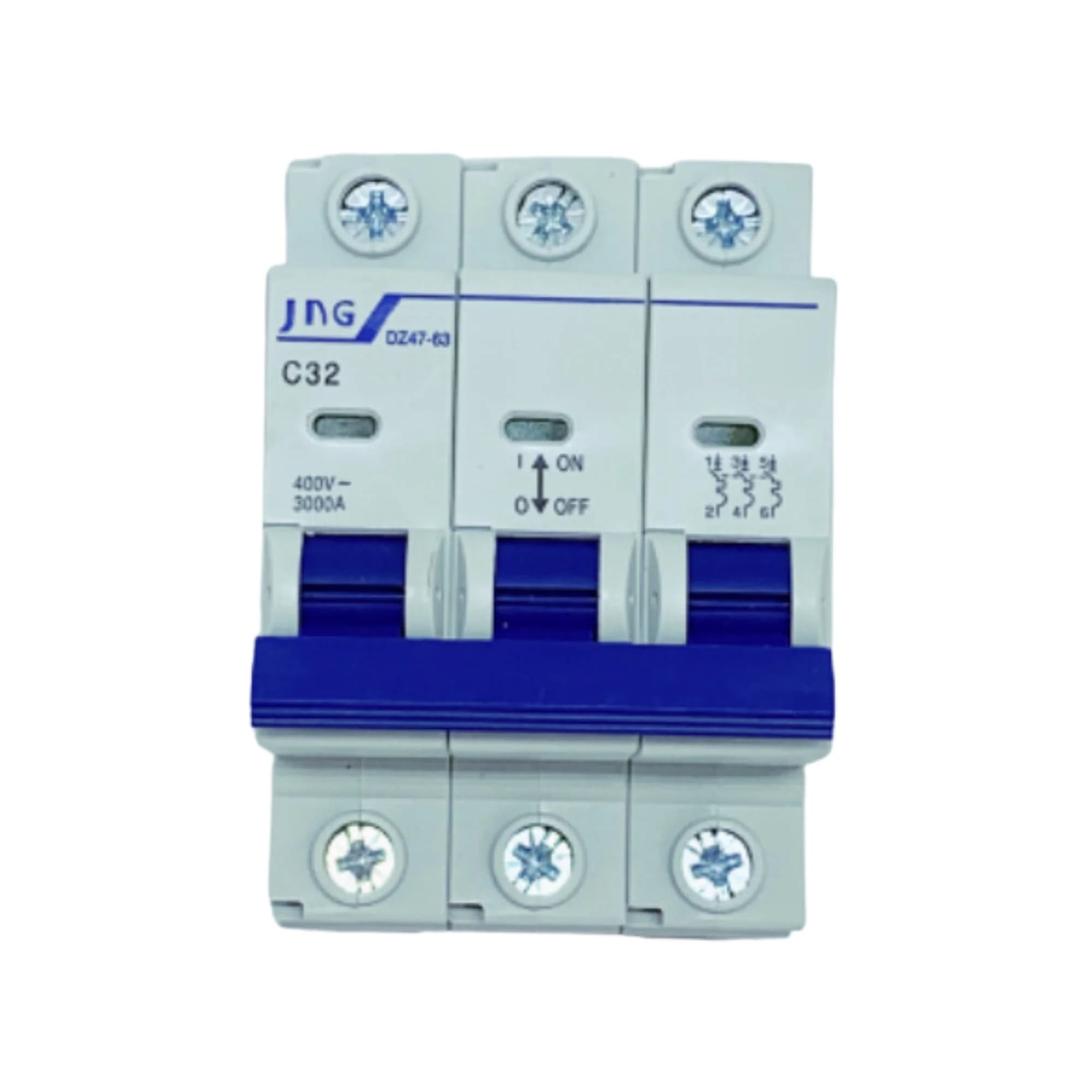 Mini disjuntor Tripolar 32Amp., curva C, 3Ka. DZ4763 3P 32A