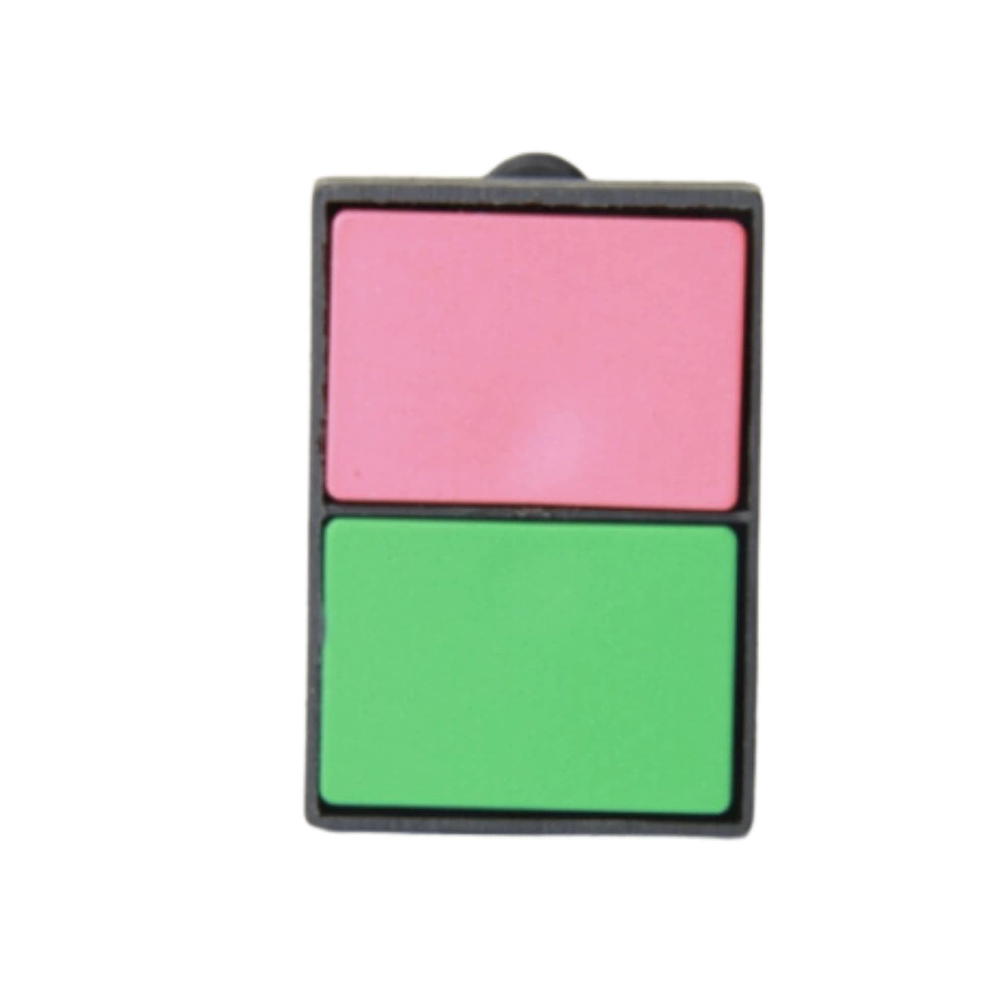 Botão de comando plástico duplo 22mm verde/vermelho 1NA+1NF HB2-EL8325