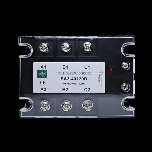 Rele de Estado Sólido Trifásico 120Amp. 480Vca 3-32Vcc SA3-40120D Digimec