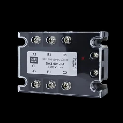 Rele de Estado Sólido Trifásico 120Amp. 480Vca 90-280Vca SA3-40120A Digimec