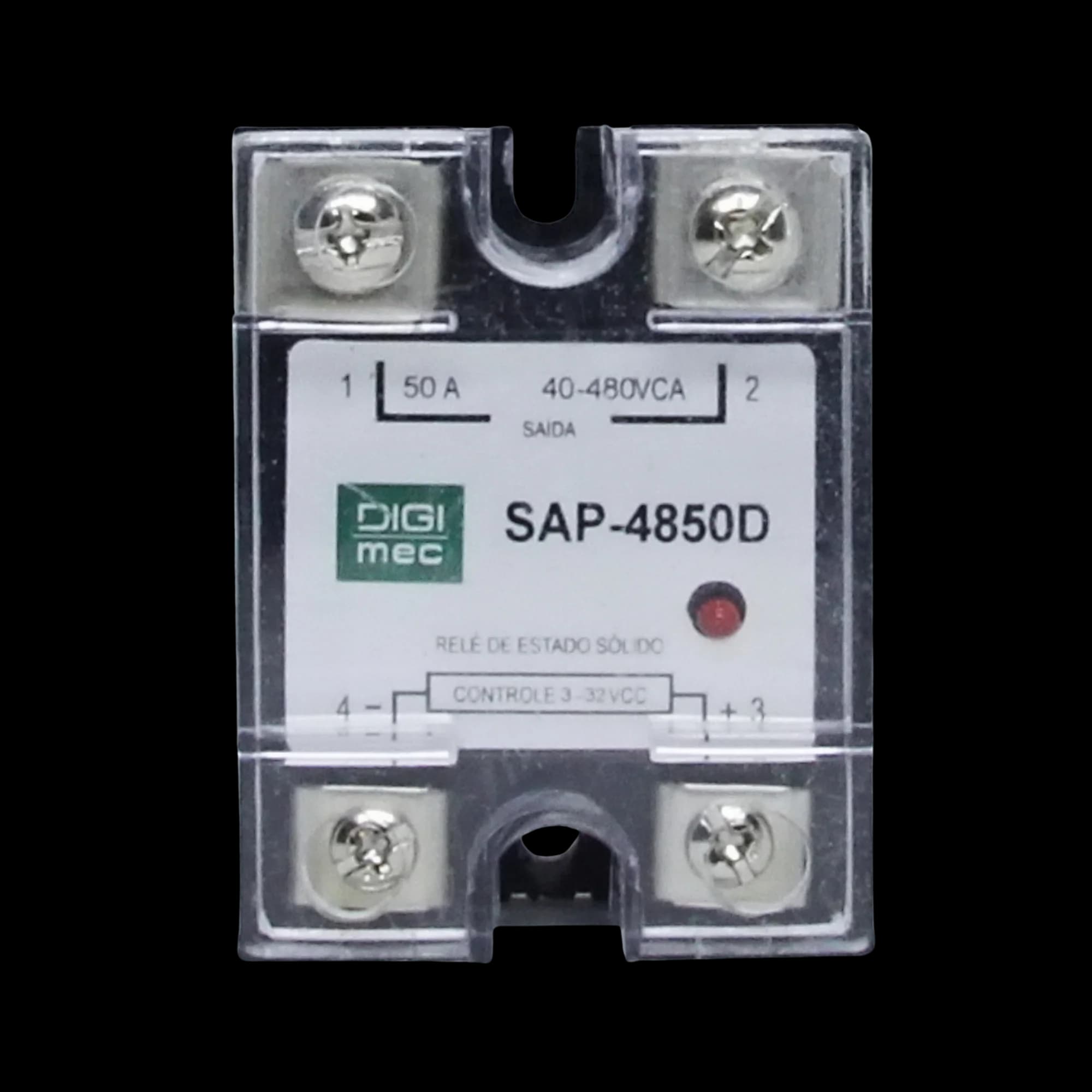 Rele de Estado Sólido Monofásico 50Amp. 480Vca 3-32Vcc SAP-4850D Digimec