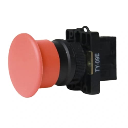 Botão de comando plástico 22mm vermelho 1NF HB2-EC42