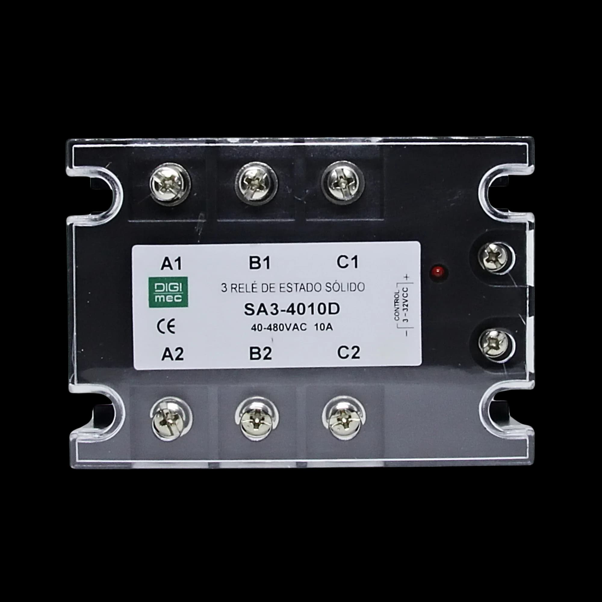 Rele de Estado Sólido Trifásico 10Amp. 480Vca 3-32Vcc SA3-4010D Digimec