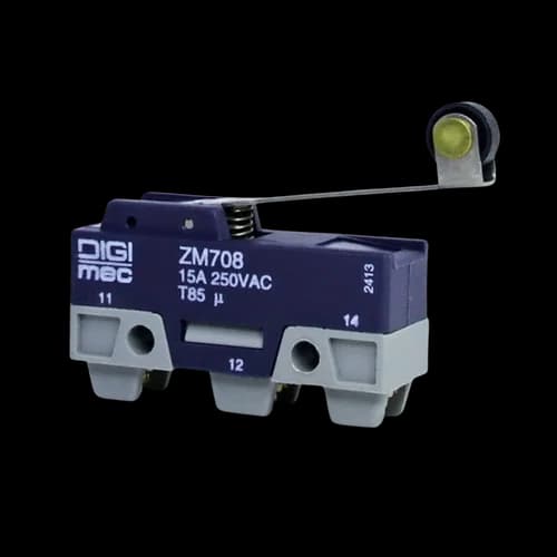 Micro Interruptor Alavanca com Rolete e Operação Invertida ZM708 Digimec