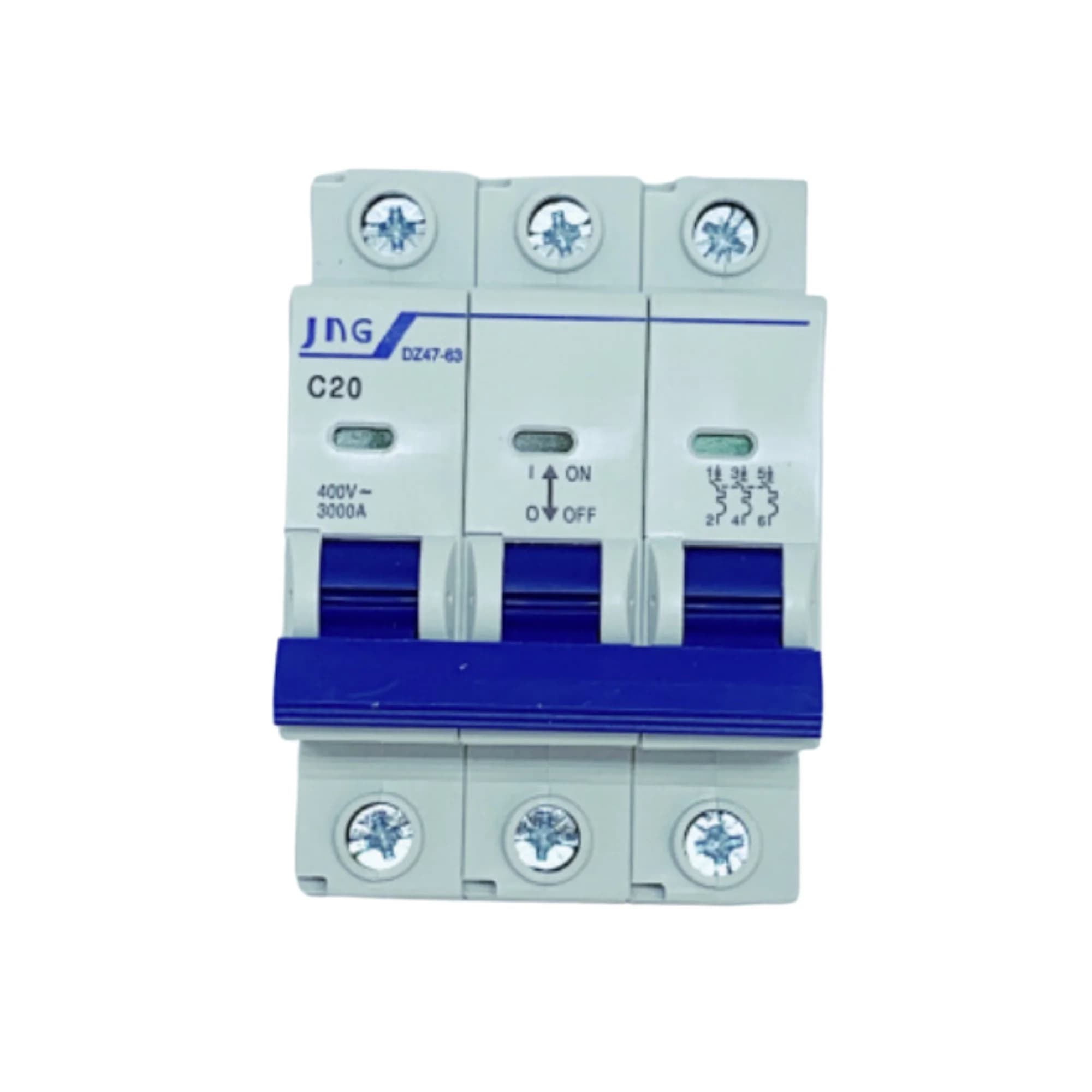 Mini disjuntor Tripolar 20Amp., curva C, 3Ka. DZ4763 3P 20A