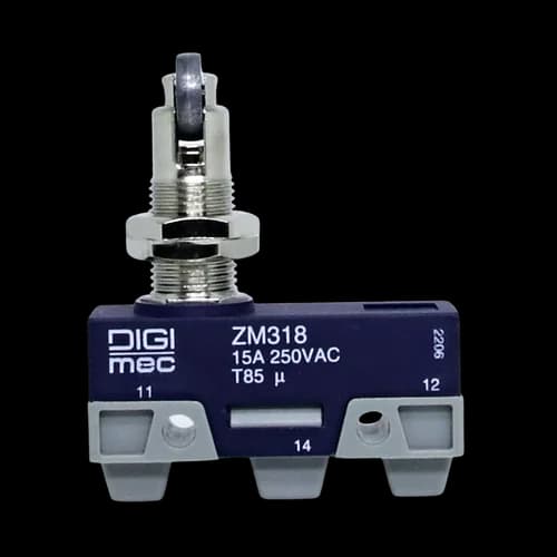 Micro Interruptor Botão com Rolete Transversal para Painel ZM318 Digimec
