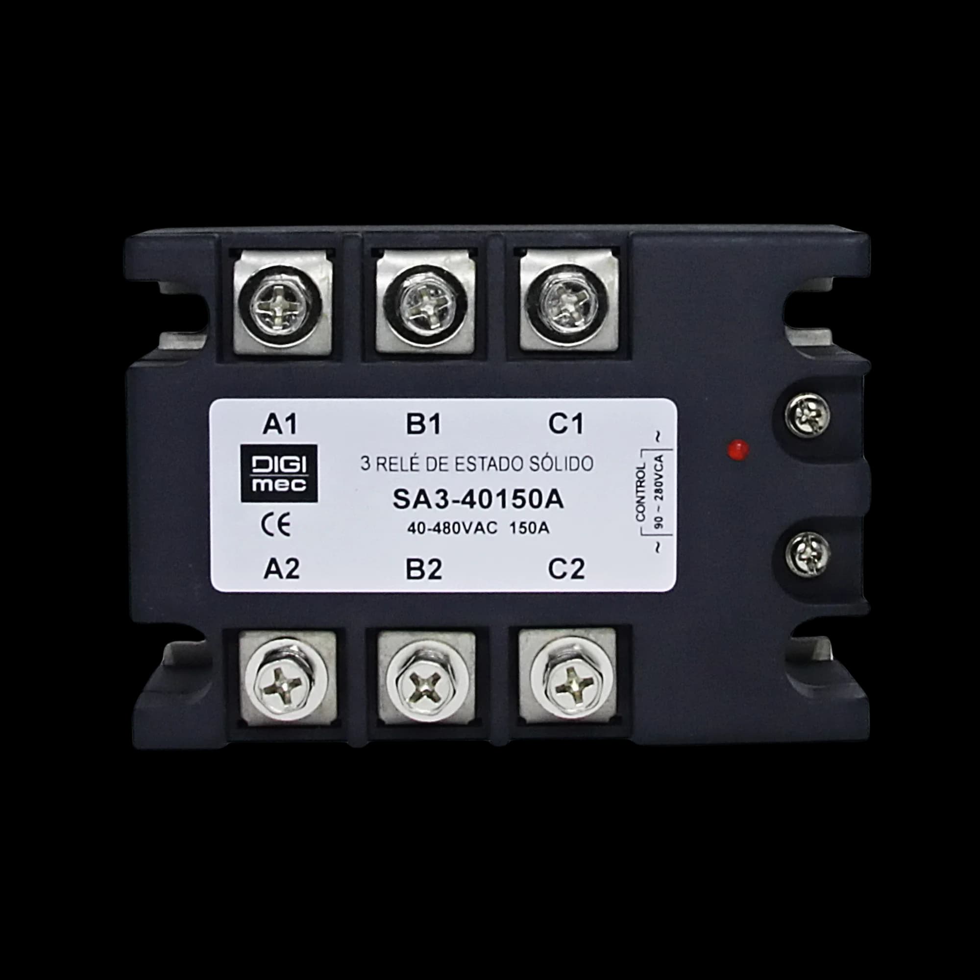 Rele de Estado Sólido Trifásico 150Amp. 480Vca 90-280Vca SA3-40150A Digimec