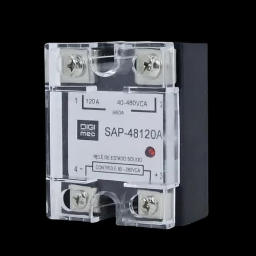 Rele de Estado Sólido Monofásico 120Amp. 480Vca 90-280VCA SAP-48120A Digimec