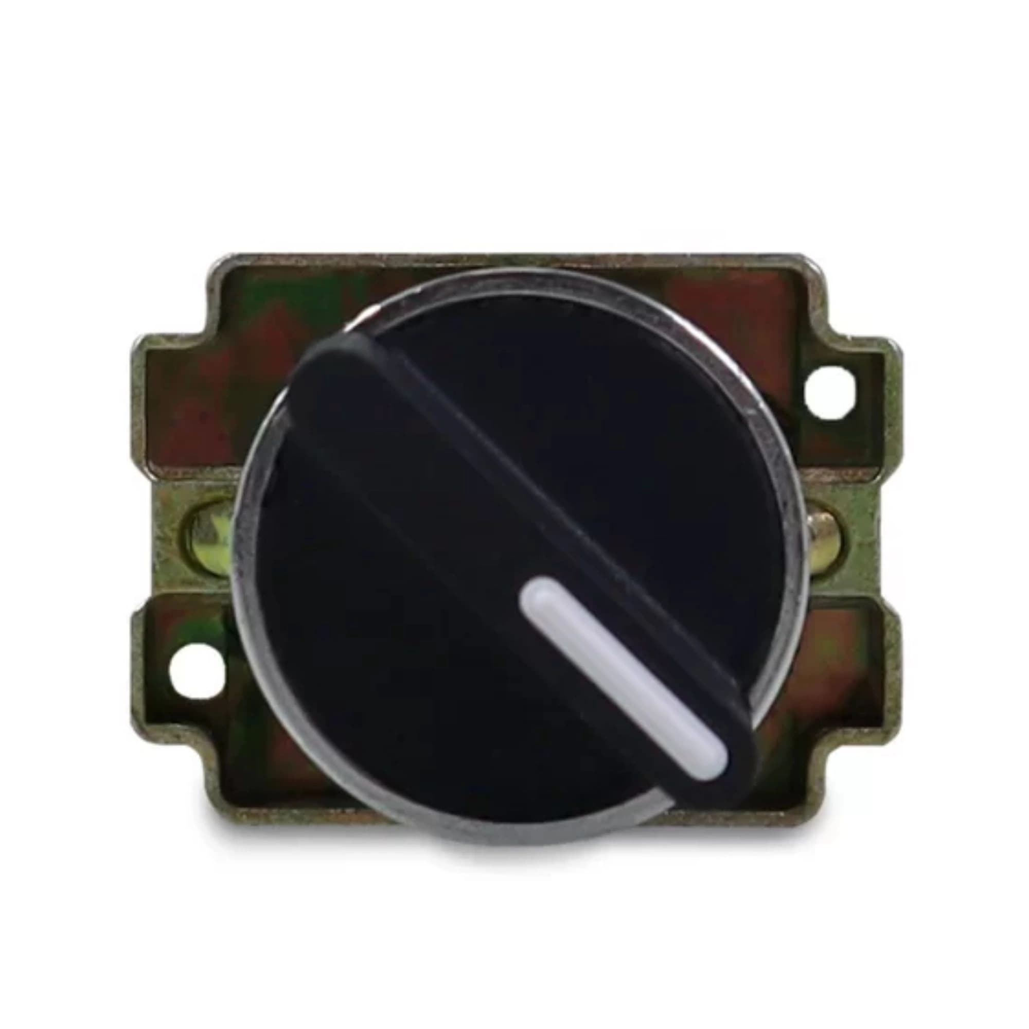 Comutador metálico manopla curta 22mm preto 2 posições fixas 1NA HB2-BD21