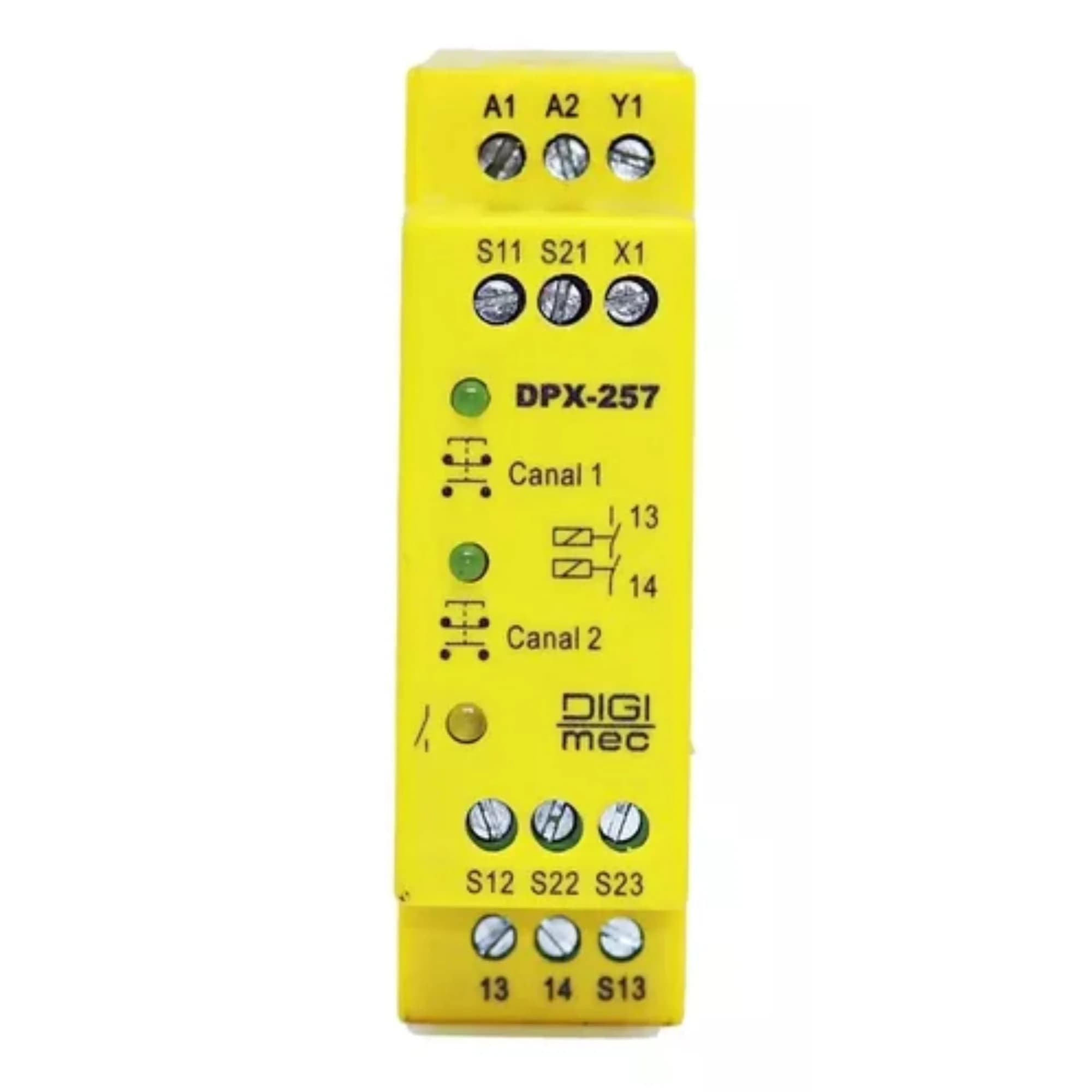 Rele de Segurança NR12 Bi Manual DPX-257 24Vca/Vcc T158 Digimec