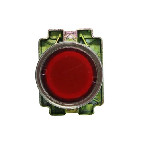 Botão de comando metálico iluminado 22mm vermelho 1NF HB2-BW3461