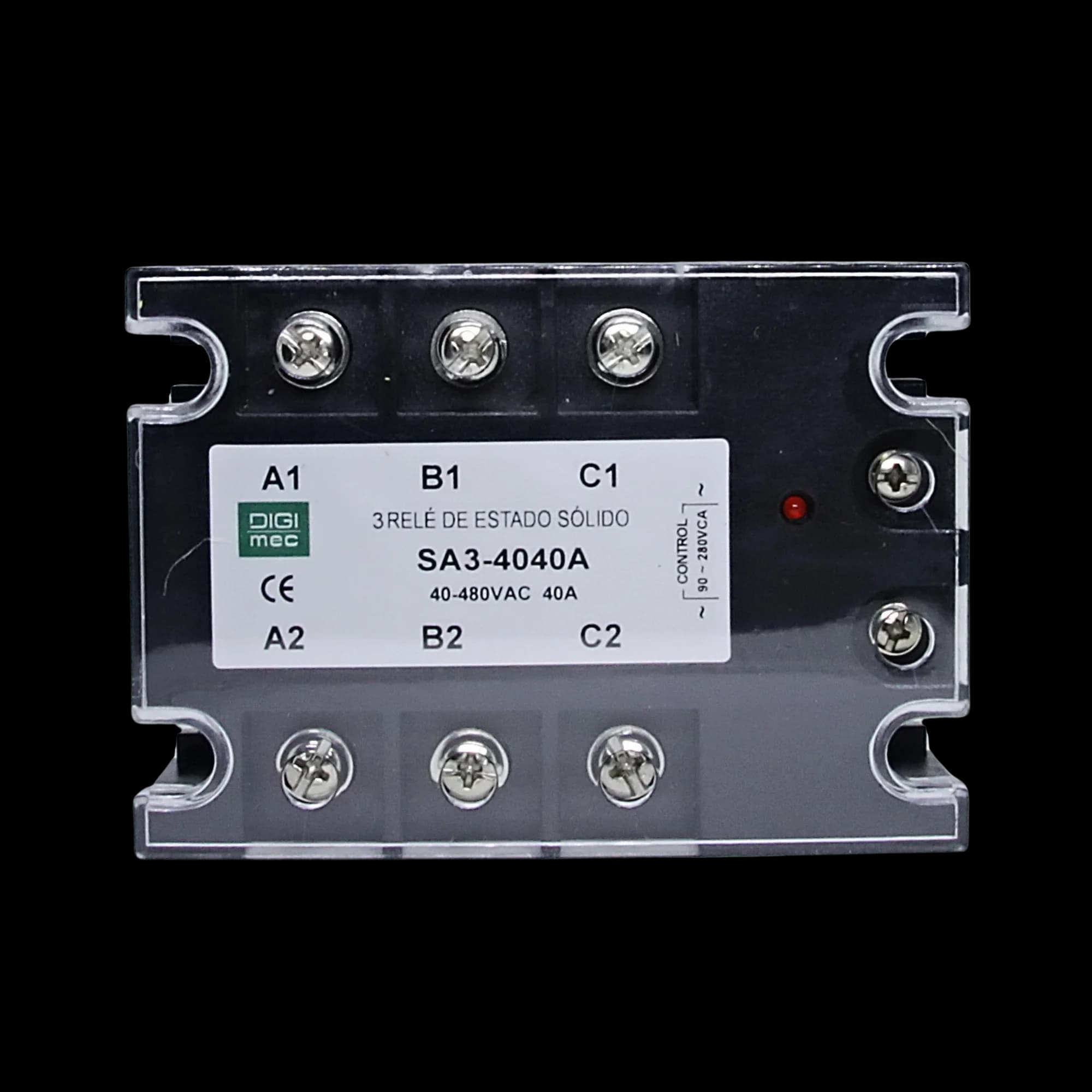 Rele de Estado Sólido Trifásico 40Amp. 480Vca 90-280Vca SA3-4040A Digimec
